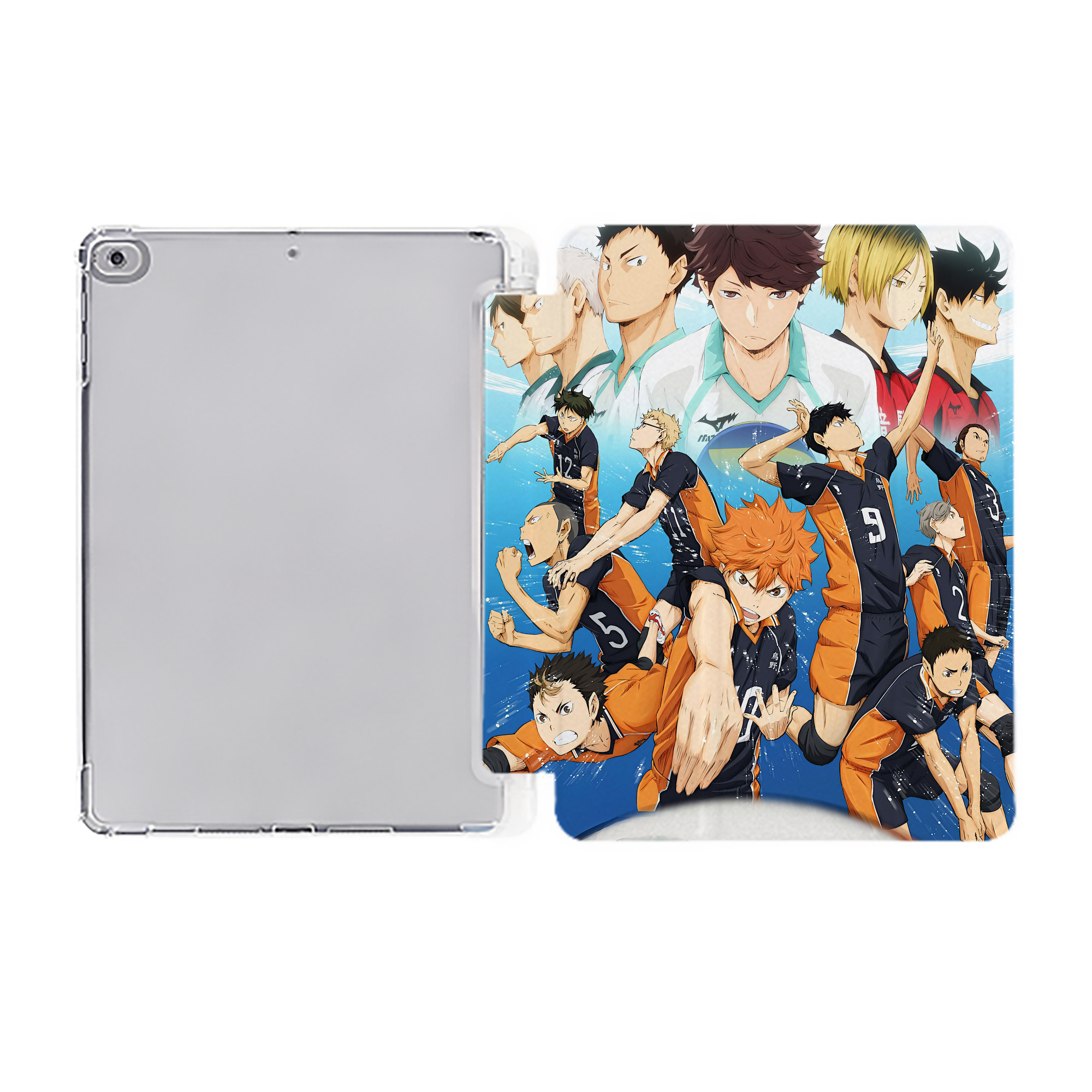 （画像用） ハイキュー!! Haikyu!! IPad ケース ペン収納付き 三つ折りスタンド PUレザー×シリコン 対応機種9.5/10.5/10.9インチ